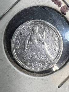 1854 US SEATED LIBERTY HALF DIME