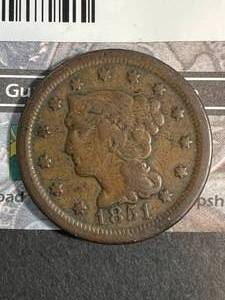 1851 US BRAIDED HAIR LARGE CENT