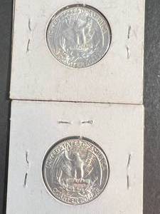 2 US 1956 WASHINGTON QUARTERS UNC