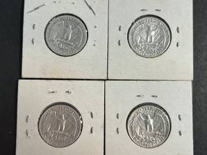 4 US WASHINGTON QUARTERS 1939-D 1948-S 1954-D 1958-D