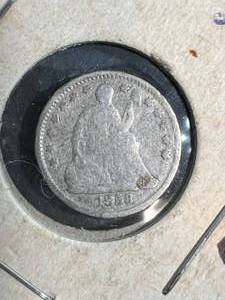 1858 US SEATED LIBERTY HALF DIME