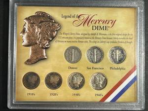 LEGEND OF THE MERCURY DIME 7 COIN SET