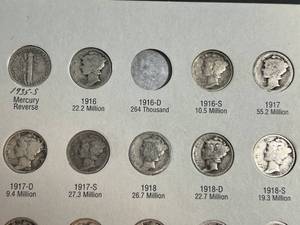 PAGE OF US MERCURY DIMES