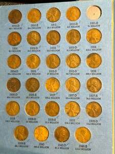 SET OF US WHEAT CENTS