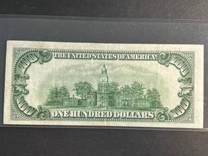 1934 US GREEN SEAL $100 FEDERAL RESERVE NOTE