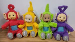 lot 49 image: LOT of Four Teletubbies 1998 PlaySkool