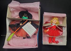 lot 13 image: Two Madame Alexander Dolls Witch NRFB and Little Devil NIB