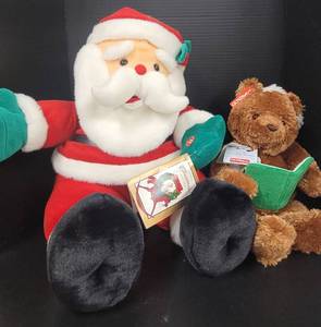 lot 112 image: Plush Santa and Plush Gund Bear