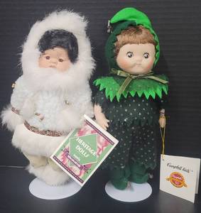 lot 56 image: LOT of Two 11 Dolls 1996 Campbells Kids and Heritage Doll - Indian Arts & Crafts
