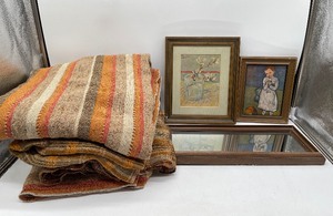 lot 21 image: Vintage Tablecloths  Throws and Wall Hangings