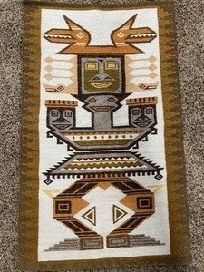 lot 26 image: Aztec Wool Wall Hanging
