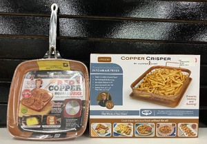 lot 43 image: Copper Cookware Crisper Set and 9.5 Square Pan