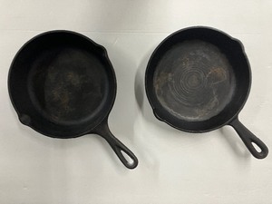 lot 44 image: Two 8 Iron Skillets Lodge and Unmarked