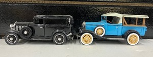 lot 68 image: Two Vintage Diecast Cars 1932 Chevy Roadster Pickup and 1932 Chevy Sedan Delivery