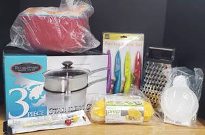 lot 90 image: Kitchen Essentials LOT 3 Piece Stainless Steel Pots with Lid