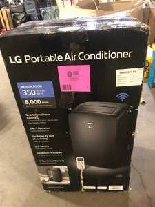 LG 8,000 BTU (12,000 BTU ASHRAE) 115-Volt Portable Air Conditioner Cools 350 Sq. Ft. with Dehumidifier and Wi-Fi in Gray  Customer Returns See Pictures