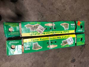Lot of Greenes Fence 4 ft. x 4 ft. x 7 in. Original Cedar Raised Garden Bed Customer Returns See Pictures