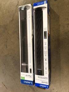 Lot of Lasko Xtra Air 48 in. 4-Speed Tower Fan in Black with Digital Display, Auto Mode, Timer and Remote Control  Customer Returns See Pictures