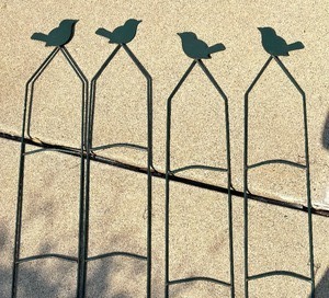 Four Fine Bird Motif Yard Stakes