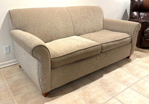 Neutral Colored Upholstered Sofa  Couch