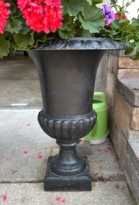 Two Beautiful Black Metal Planters