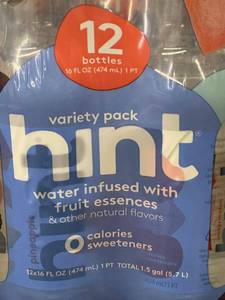 Hint Variety Pack Water Infused with Fruit Essences - 12 Bottles