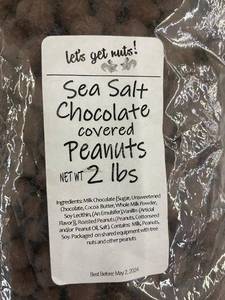 Sea Salt Chocolate Covered Peanuts - 4 lbs (2 x 2 lbs Bags)