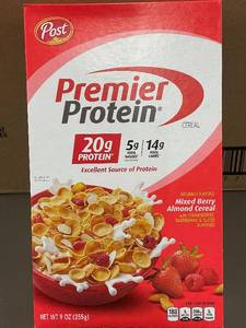 Lot of 8 Premier Protein Mixed Berry Almond Cereal Boxes