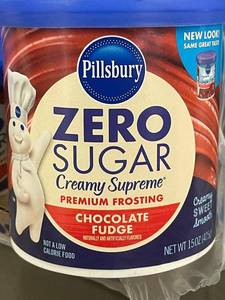 2 back - Lot of 8 Pillsbury Zero Sugar Chocolate Fudge Frosting