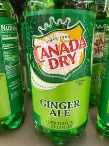 Lot of 6 Canada Dry Ginger Ale 1-Liter Bottles