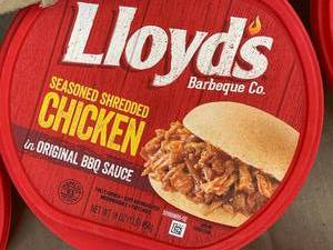 H-E - Case of Lloyds Seasoned Shredded Chicken in BBQ Sauce - 6 Containers