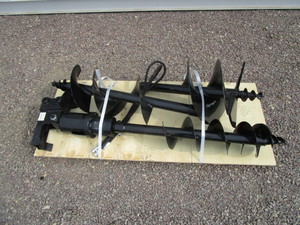 lot 33 image: Mini Excavator Post Hole Auger w8-12-16 Auger Bits