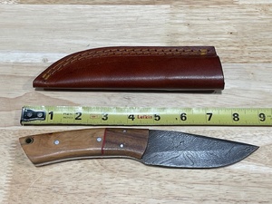 Handmade Damascus Knife and Sheath