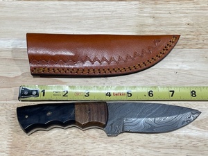 Handmade Damascus Knife and Sheath