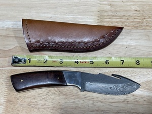 Handmade Damascus Knife and Sheath
