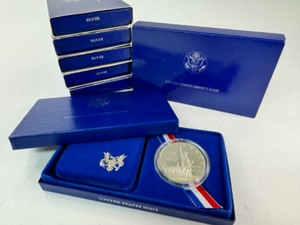 6x 1986 Liberty Commemorative Silver Dollars