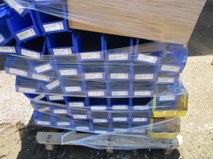 Pallet of Plastic Parts Bins