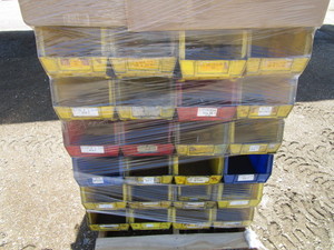 Pallet of Plastic Parts Bins
