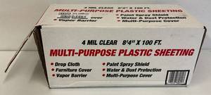 lot 25 image: 4 Mil Clear Plastic Sheeting 84 x 100Ft (Some Missing)
