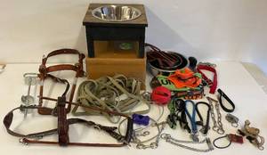 lot 31 image: Misc. Dog Suppplies Including New Dog Dish & More