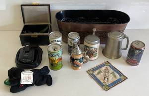 lot 46 image: Misc. Watches Beer Cans, Steins, Harley Davidson Beer Cans & More