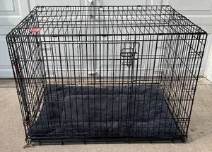 lot 61 image: Portable Folding Metal Dog Kennel With Pad