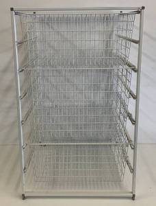 lot 102 image: White Metal Three Drawer Closet Maid
