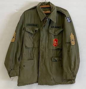 lot 114 image: WWII Military Jacket With Patches & Name Regular Small