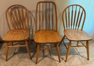 lot 138 image: Three Wooden Chairs (NEED TLC)