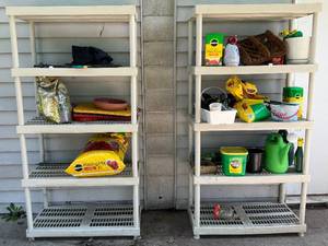 lot 160 image: Misc. Lawn & Garden Items With Plastic Shelves