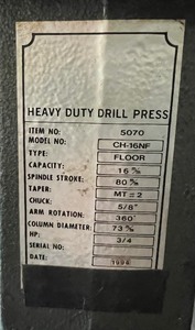 HEAVY DUTY DRILL PRESS