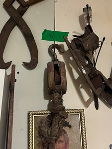 Ice tongs, seeders, misc