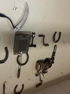 Pulleys, horse shoes