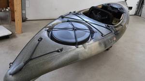 lot 1 image: OLD TOWN LOON 126 ANGLER PADDLE KAYAK PLUS XTRAS